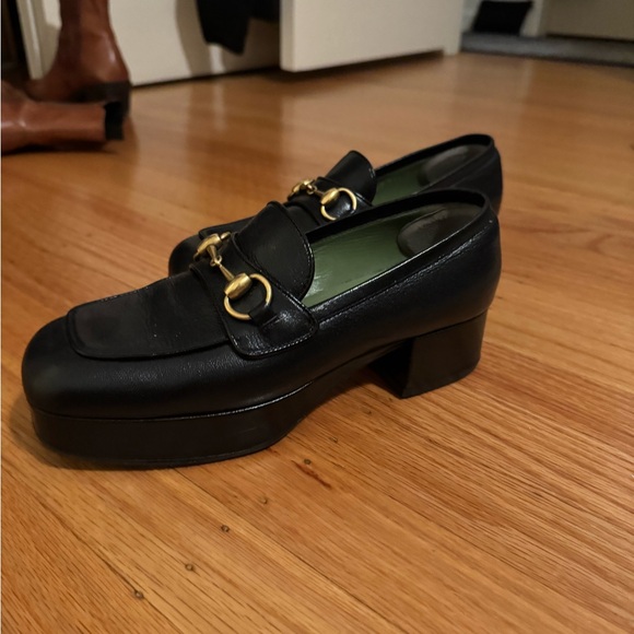 Gucci platform Black Loafers